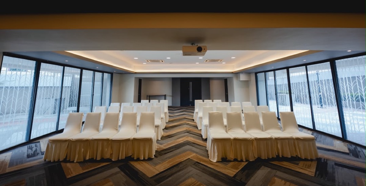 Bright, modern training hall with natural light